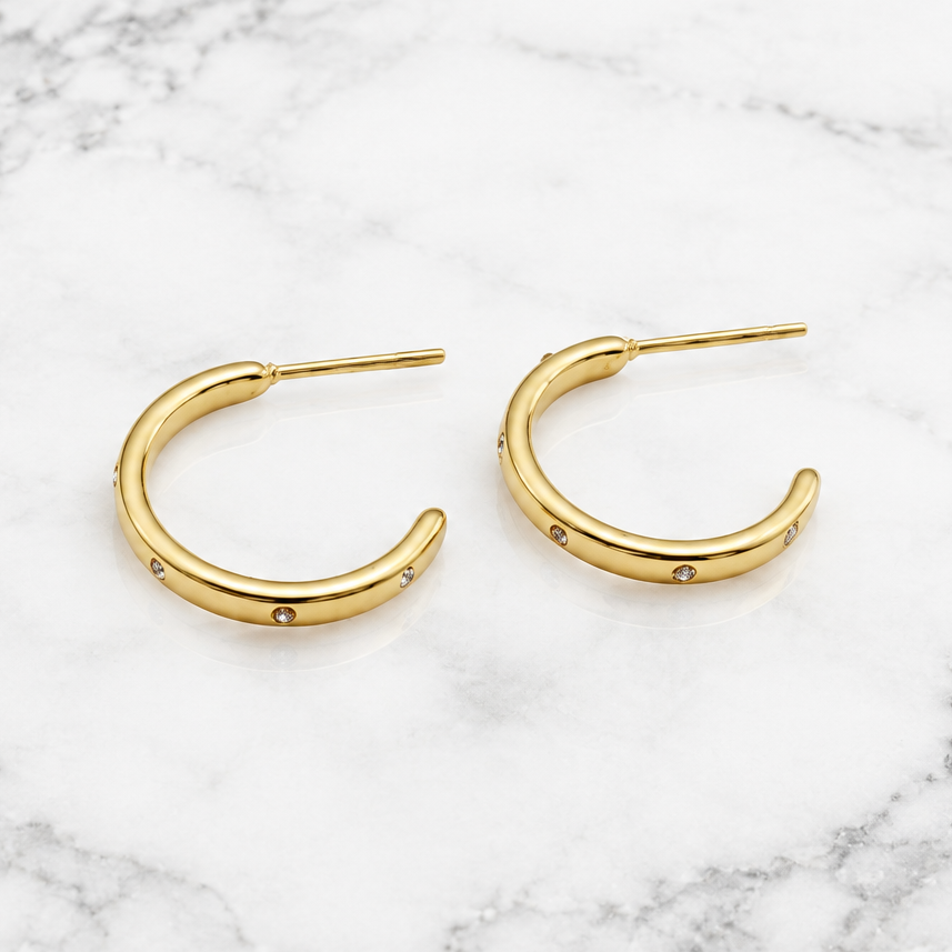 5 CZ Small Hoop Earring