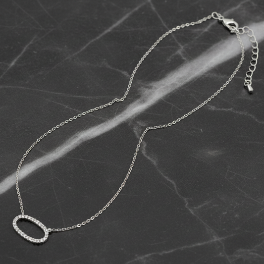 CZ Hexagon Necklace