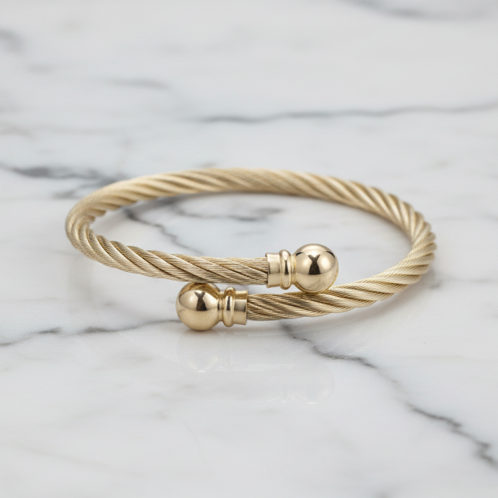 Crossover Flexible Cable Bangle