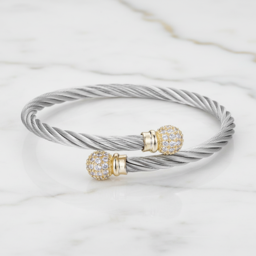 Crossover Flexible Cable Bangle