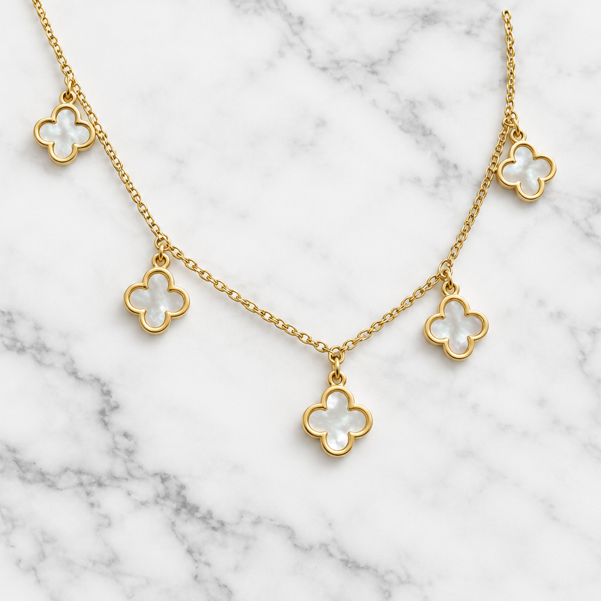Clover MOP Dangle Necklace