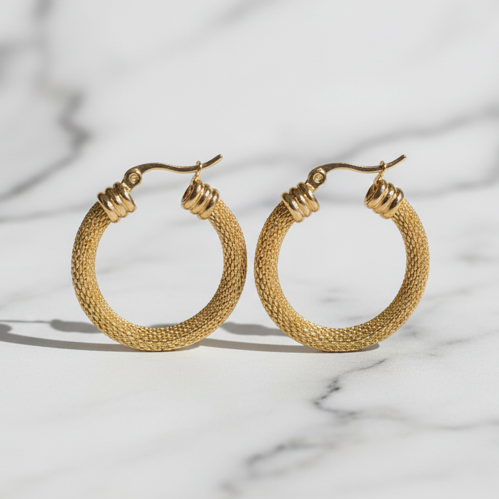 Mesh Hoop Earring