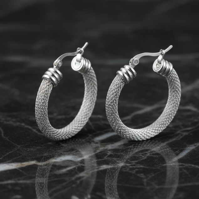 Mesh Hoop Earring