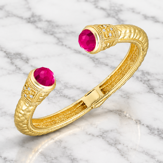 Open Bangle w/ CZ Dot Detail