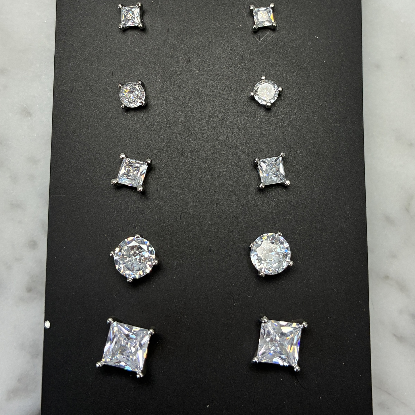 CZ Stud Earring Set