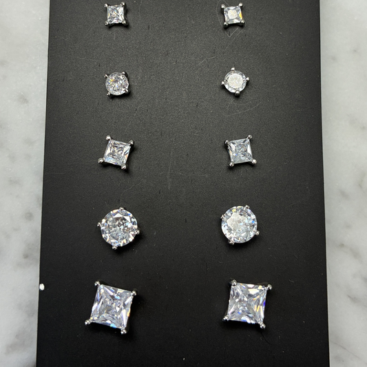 CZ Stud Earring Set