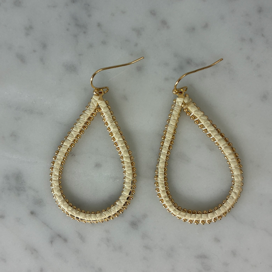 Teardrop Thread Gold Earring
