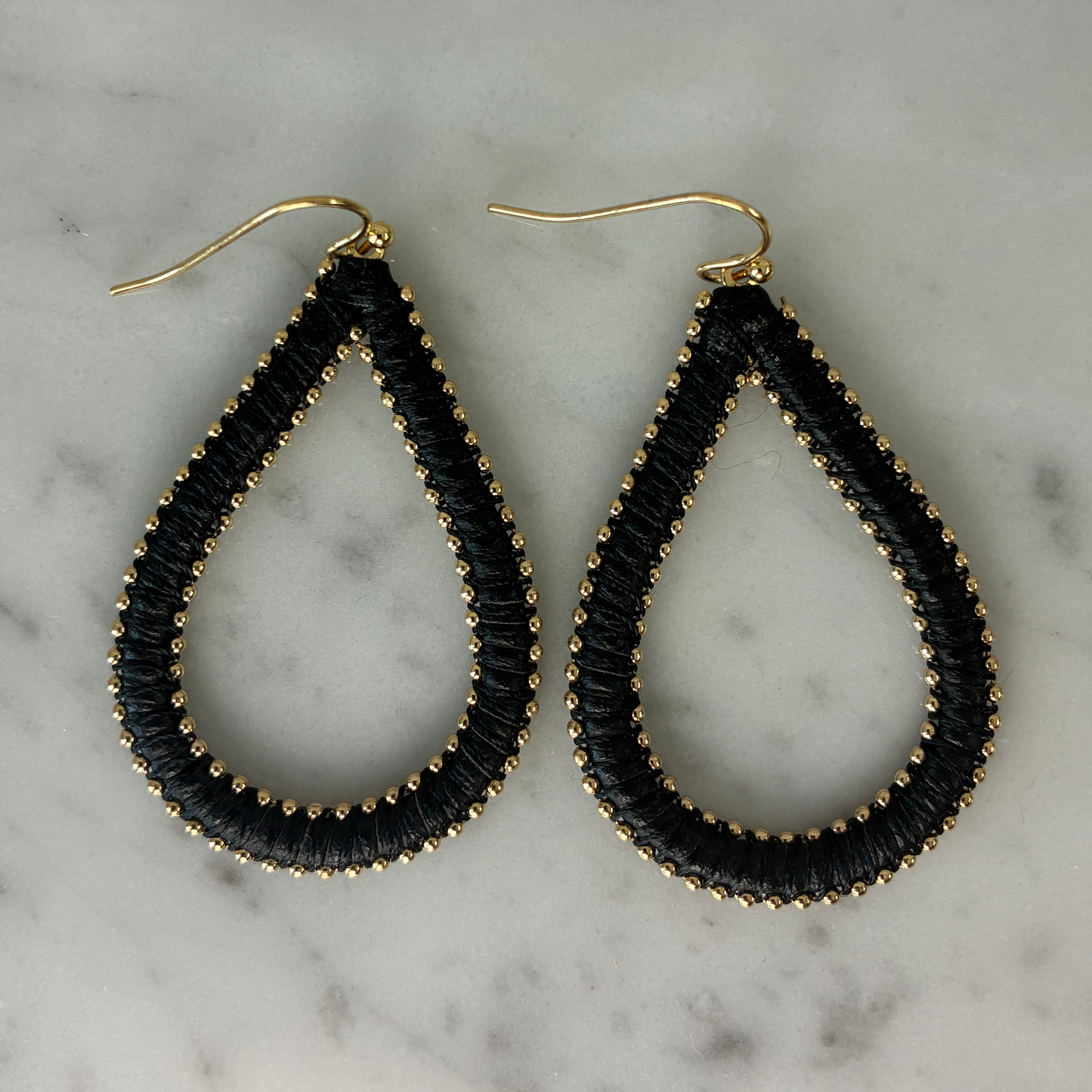 Teardrop Thread Gold Earring
