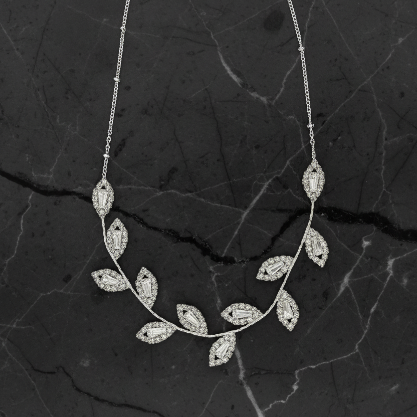 CZ Leaf Necklace