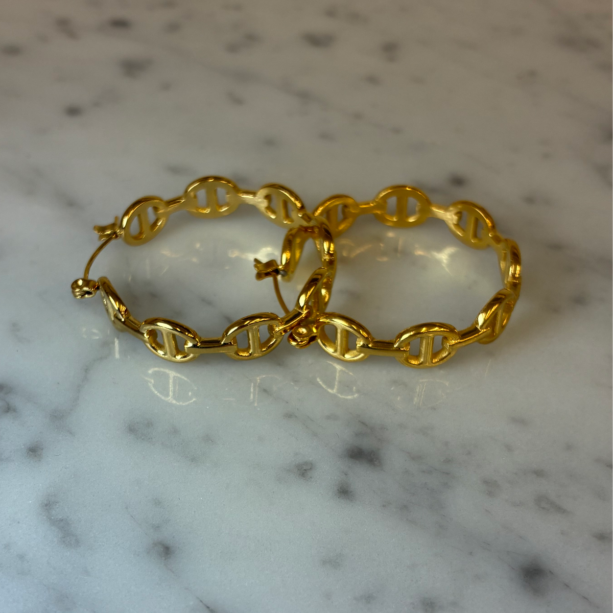 Theta Link Hoop Earrings