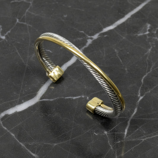 Two Tone Twist Cable Bracelet