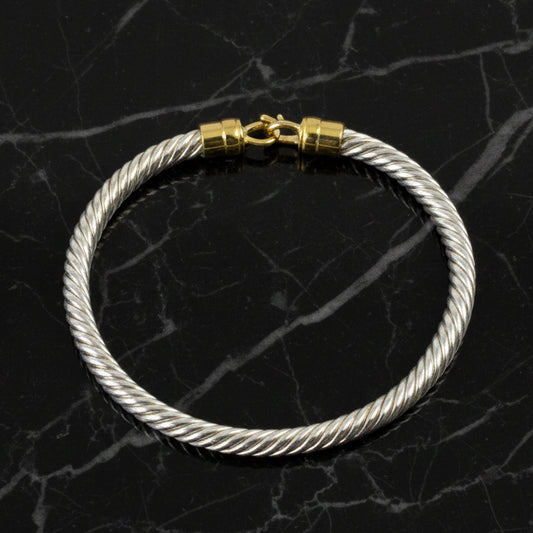 Two Tone Cable Hook Bracelet