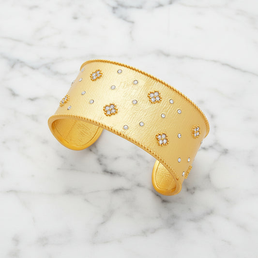 Brushed Wide Cuff w/ Pave