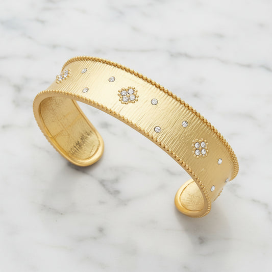Brushed Narrow Cuff w/ Pave