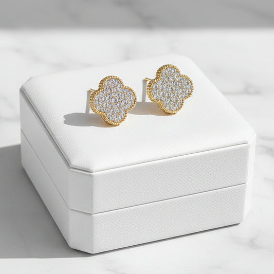 Pave Clover Earring