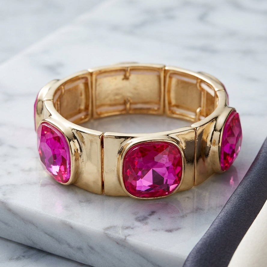 Rough Sketch Ooh & Aah large stretch bracelet in a bold, colorful design