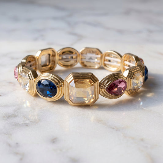 Rough Sketch Ooh & Aah multi-shape stretch bracelet with assorted geometric beads