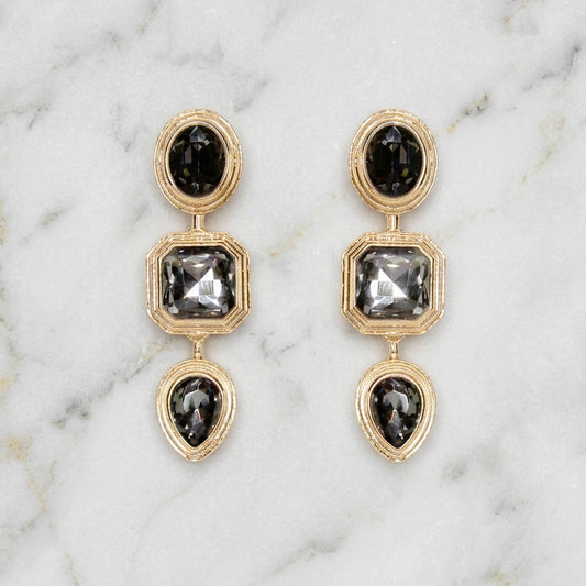 Rough Sketch Ooh & Aah multi-shape dangle earring in gold-tone finish