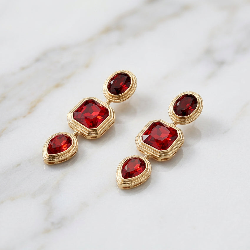 Rough Sketch Ooh & Aah multi-shape dangle earring with geometric metal charms