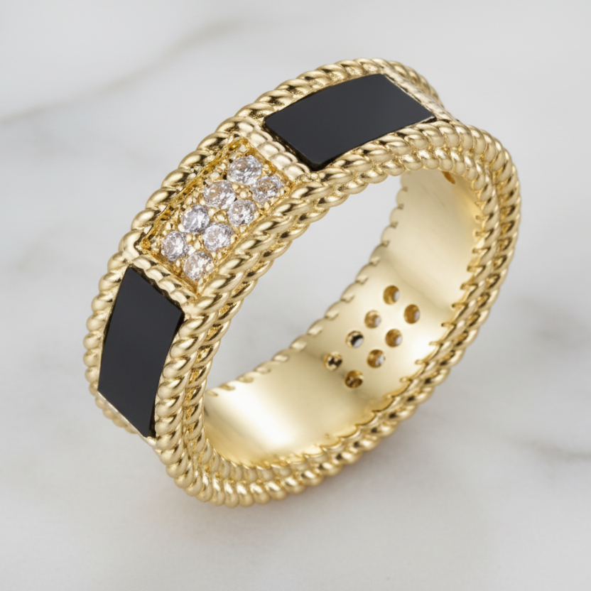 Gold Ring w/ Pave & Stones