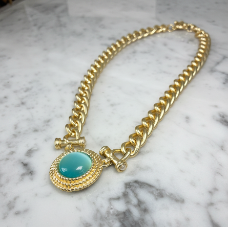 Matte Gold Necklace w/ Pendant