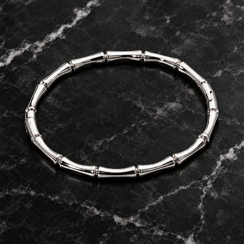 MILAA bamboo enamel bangle bracelet with smooth, vibrant design, showcasing eco-friendly bamboo and colorful enamel finish.