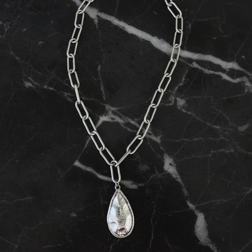 Hammered Teardrop Necklace