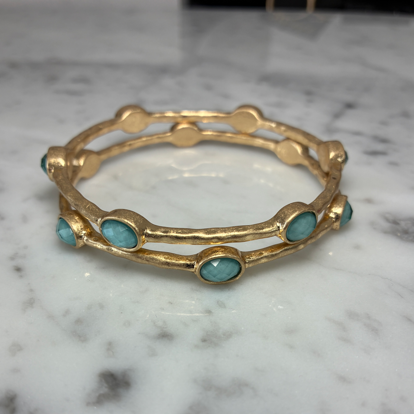 Bamboo Bangle w/Stones Set