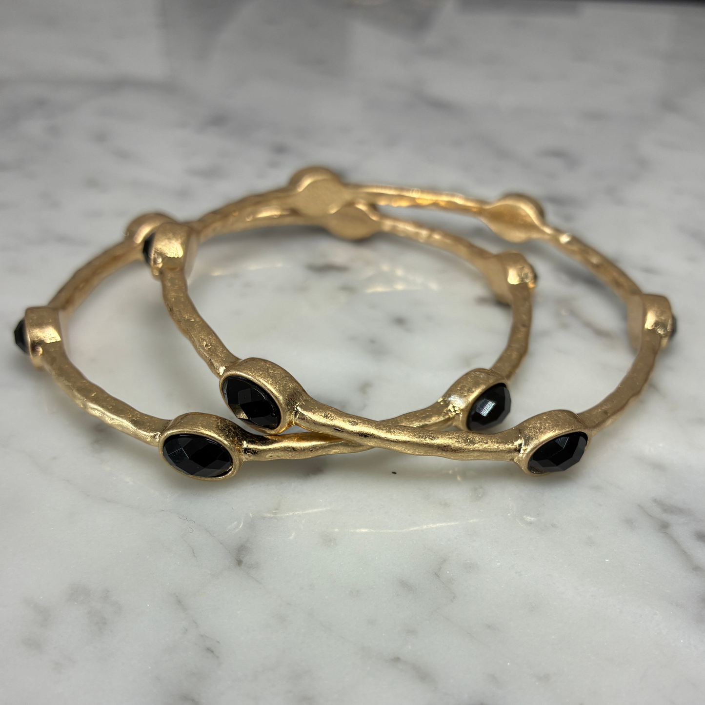 Bamboo Bangle w/Stones Set