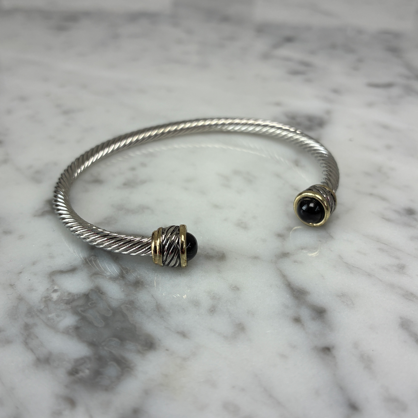 Two Tone Open Cable Bracelet