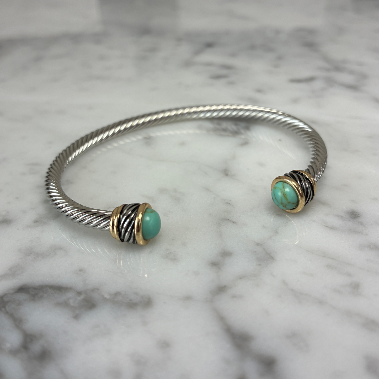 Two Tone Open Cable Bracelet