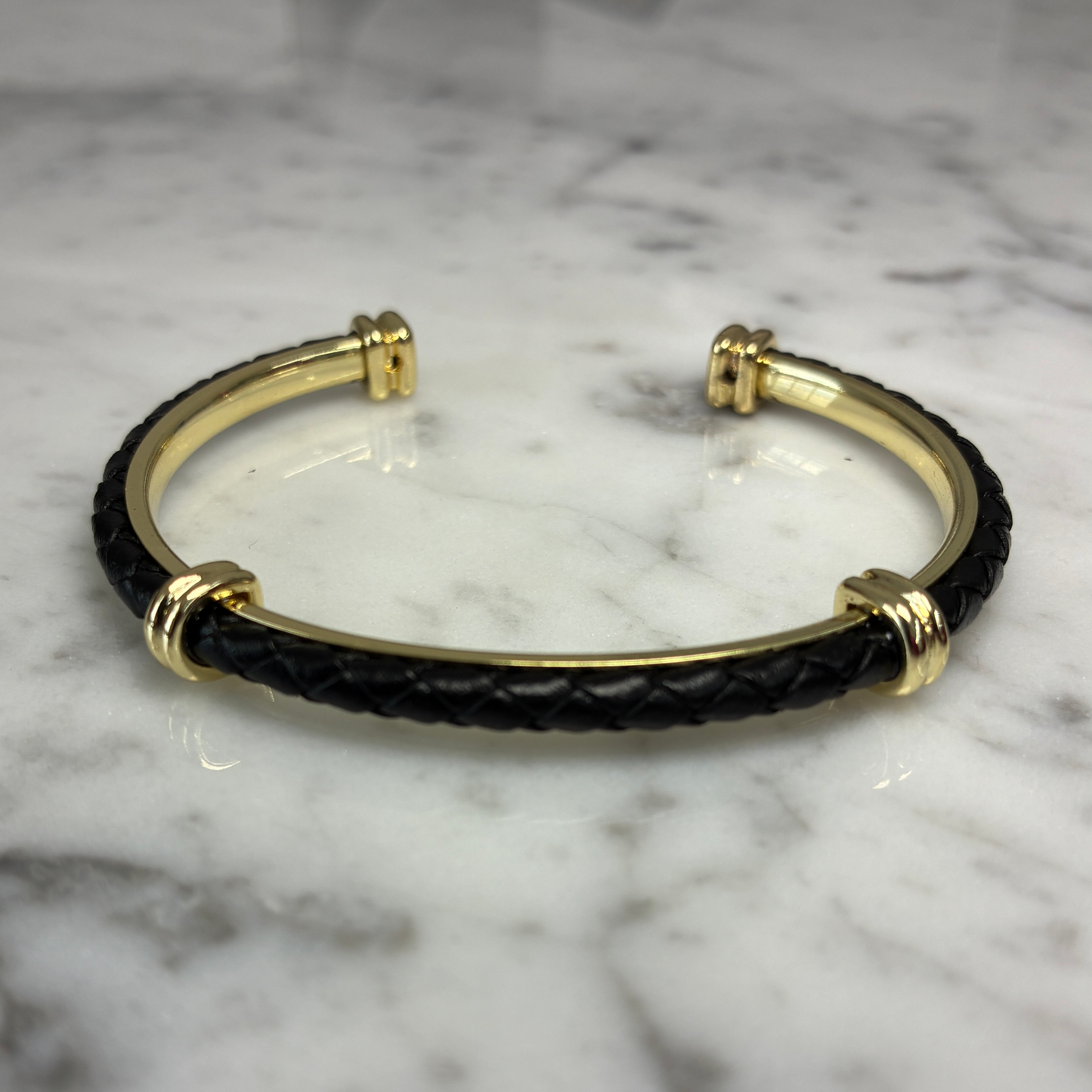 Leather Braided Cuff Bangle