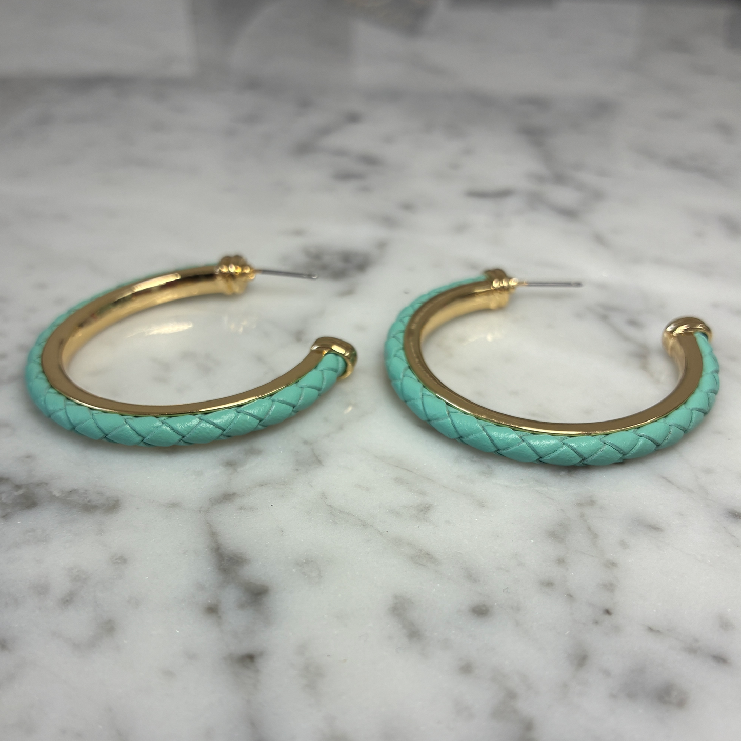 Leather Braided Hoop Earring
