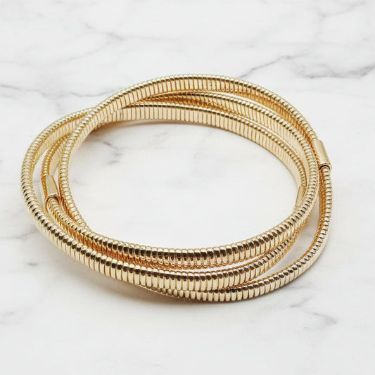 Triple Gold Twist Cable Bracelet