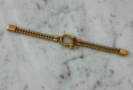 Double Box Chain w/ Horseshoe Clasp Bracelets