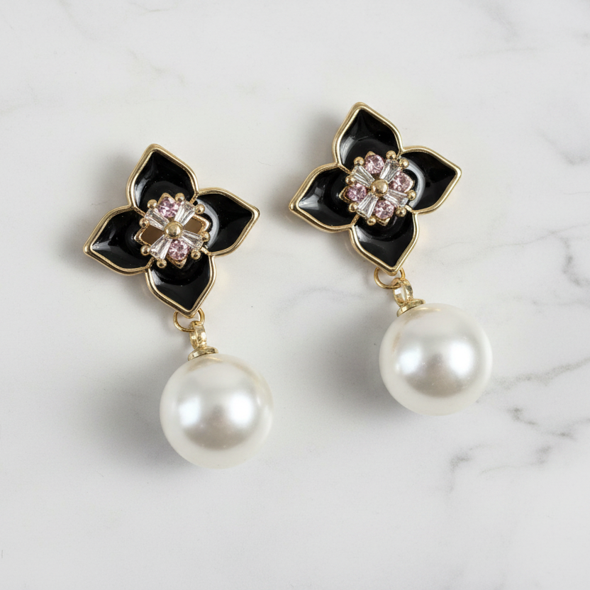 Star CZ Pearl Earring