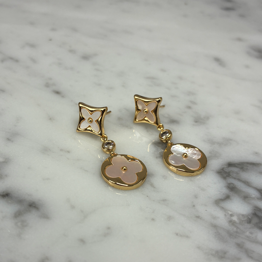Flower Diamond Dangle Earring