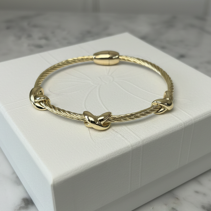 Gold Cable X Bracelet