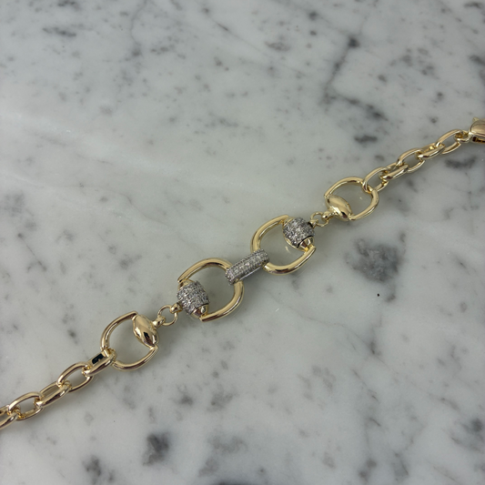 CZ Horse Bit Bracelet