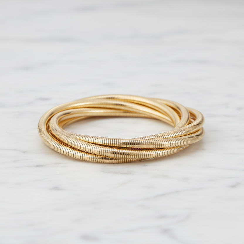 Stainless Steel Stretch 5-Row Bracelet