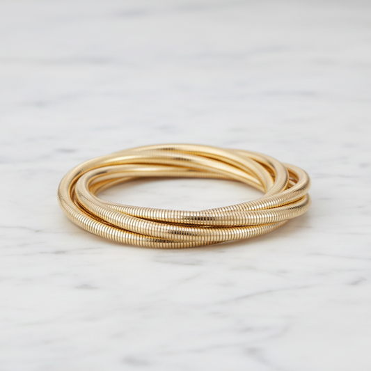 Stainless Steel Stretch 5-Row Bracelet