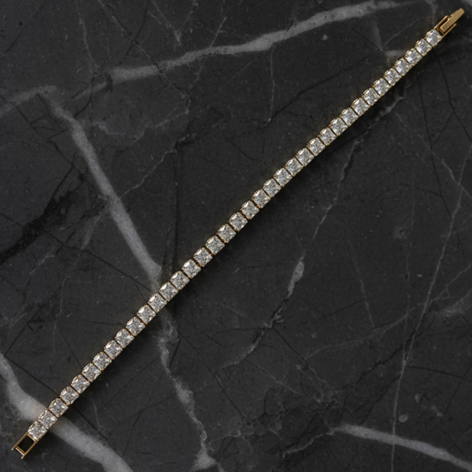Gold Square CZ Tennis Bracelet