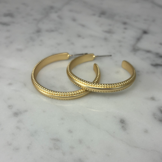 Matte Gold Trimmed Hoop