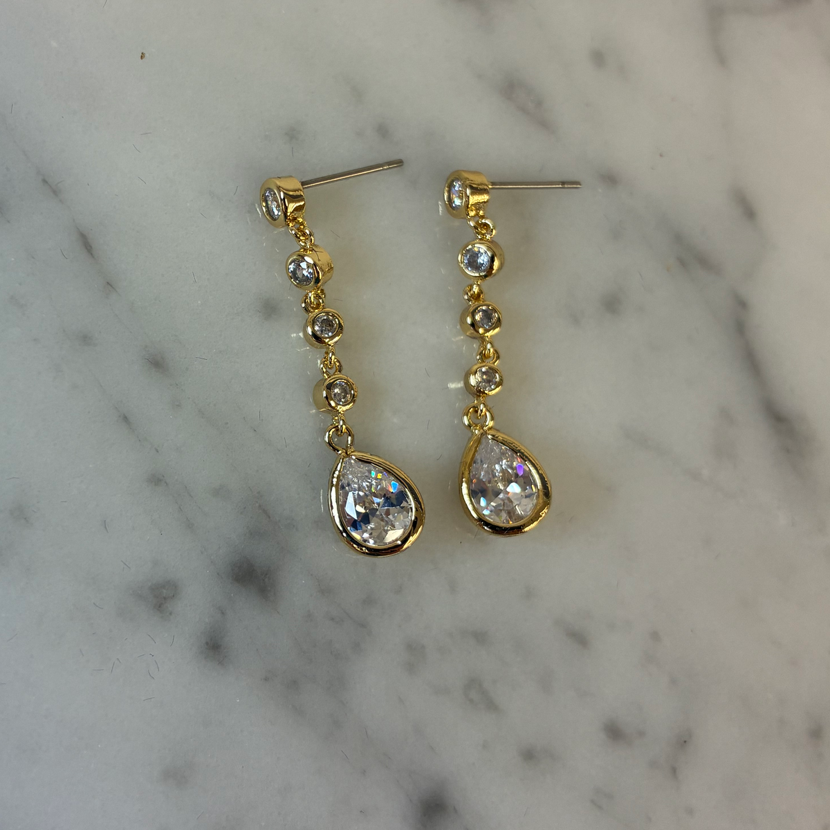 CZ Rain Drop Dangle Earring