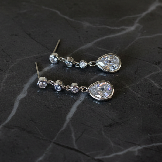 Joseph Anthony Inc. CZ Rain Drop Dangle Earring featuring a sparkling teardrop design, perfect for elegant jewelry collection.