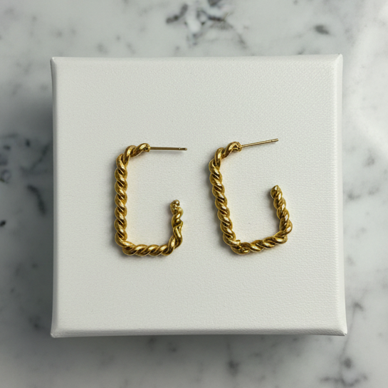 Twist Square Hoop Earring