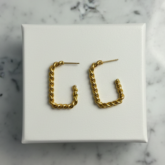 Twist Square Hoop Earring