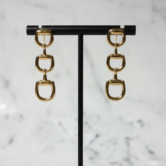 Triple Horse Bit Dangle Earrings