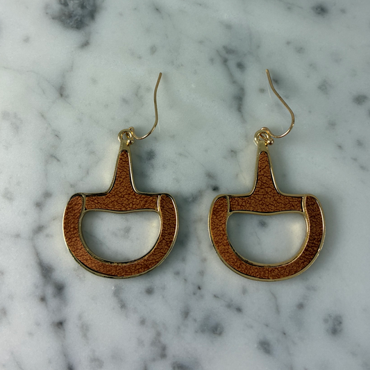 Leather Horse Bit Dangle Earring