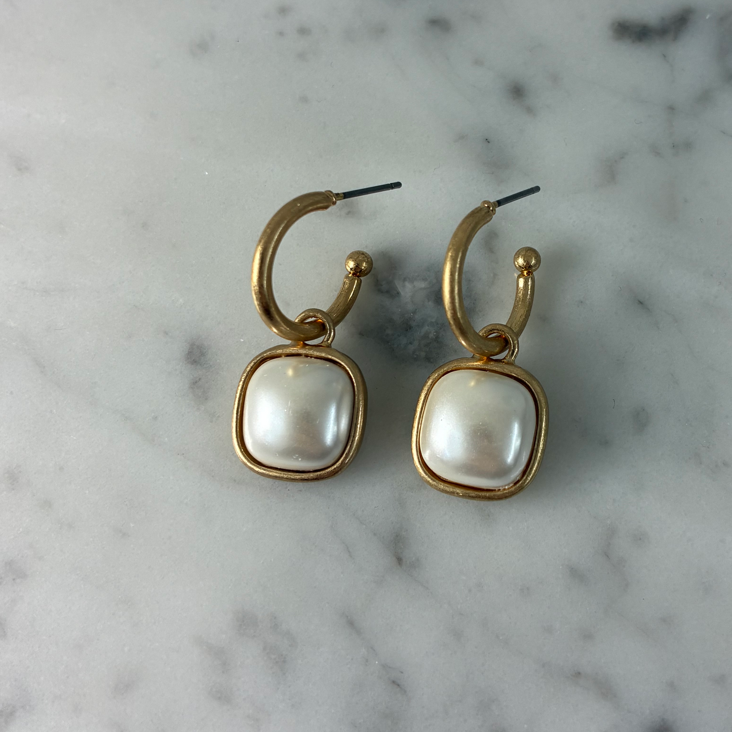 Square Stone Dangle Earring
